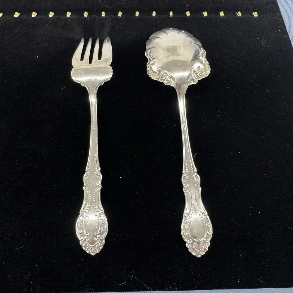 CARLTON Wm A Rogers  Spoon & Meat Fork Serving Pieces Silver Plate